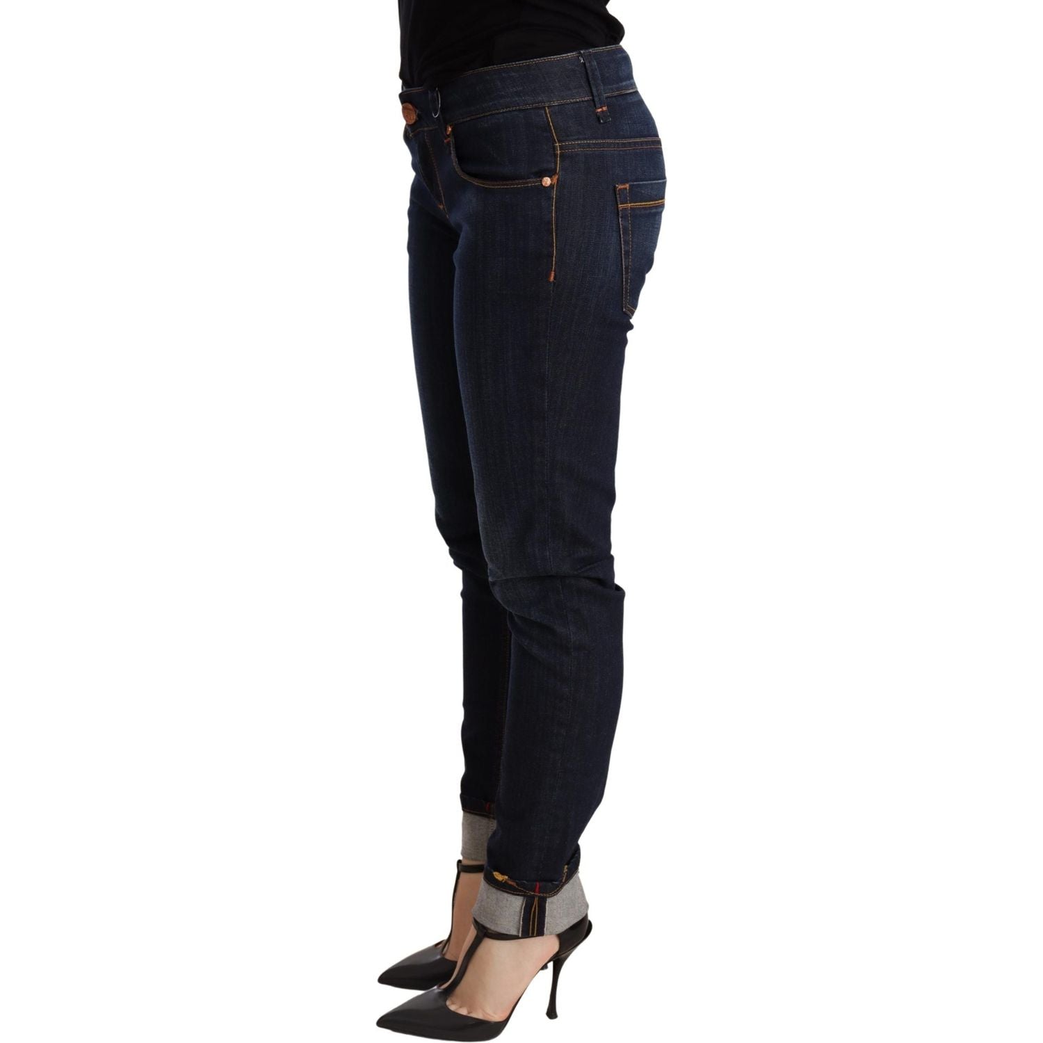 Acht Blue Washed Low Waist Skinny Denim Trouser