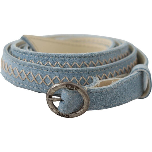 Costume National Blue Skinny Leather Fashion Waist Belt