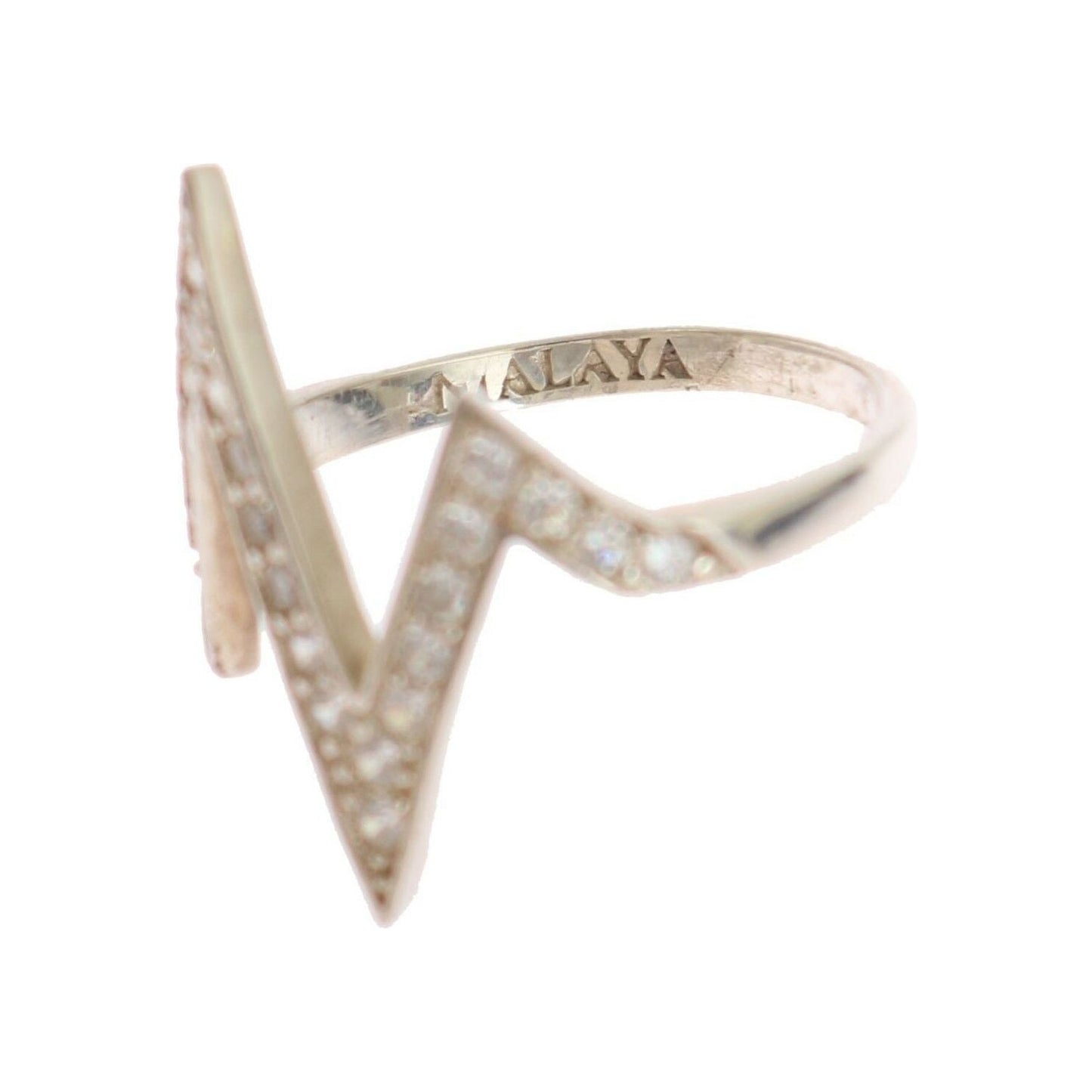 Nialaya Silver Authentic Womens Clear Ring
