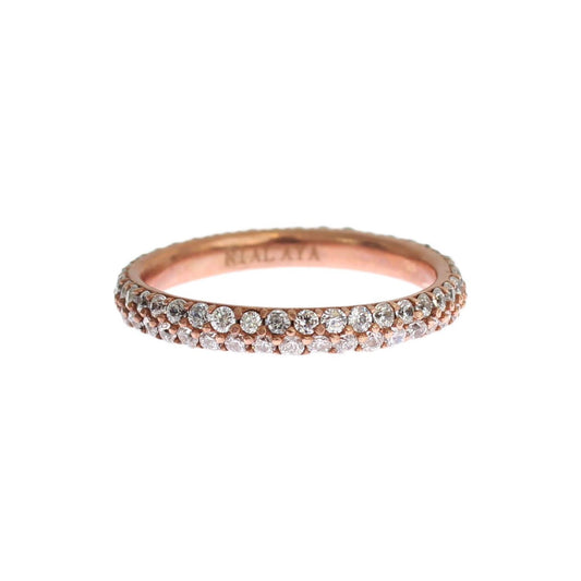Nialaya Pink Gold 925 Silver Clear CZ Ring