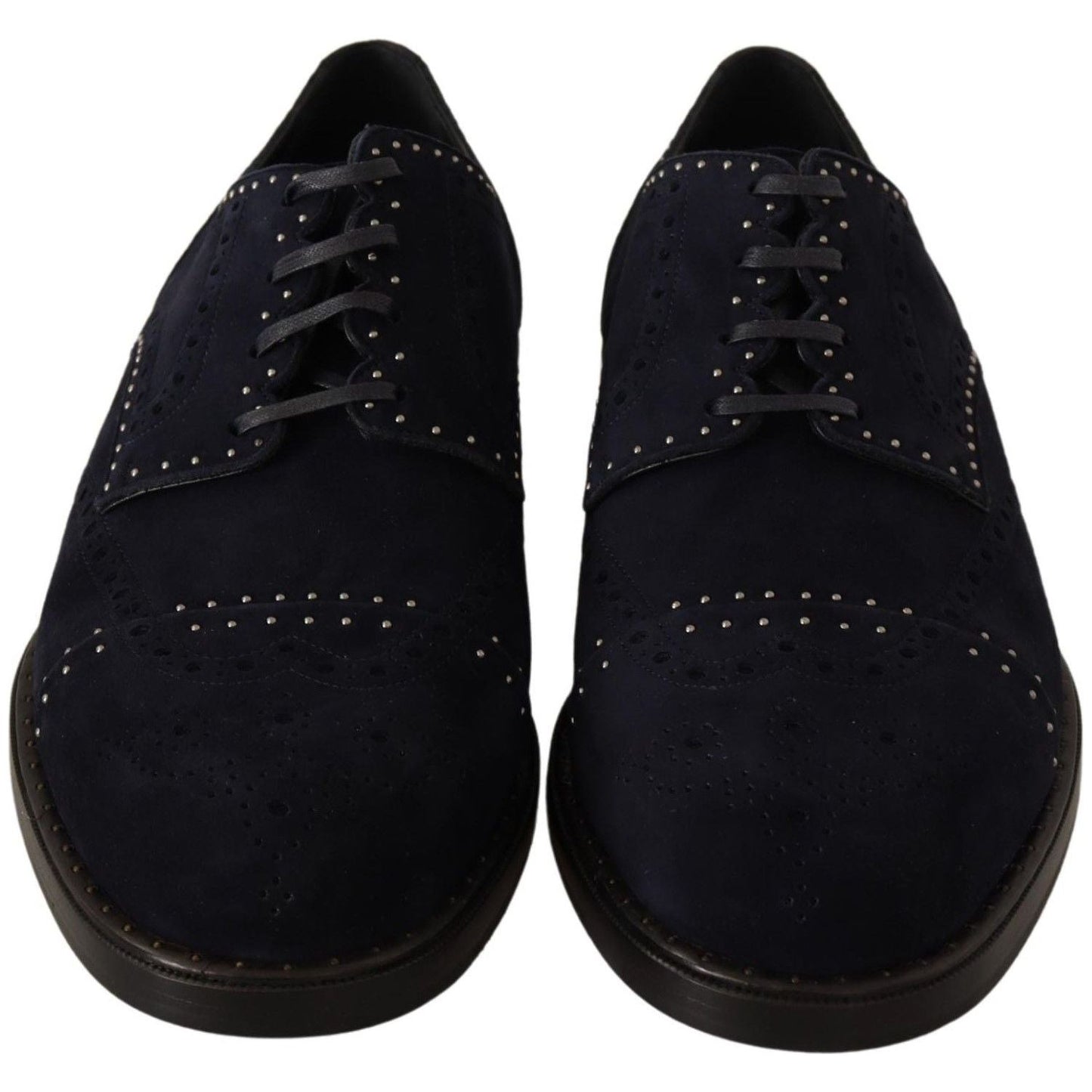 Dolce & Gabbana Elegant Suede Derby Shoes with Silver Studs Dress Shoes Dolce & Gabbana