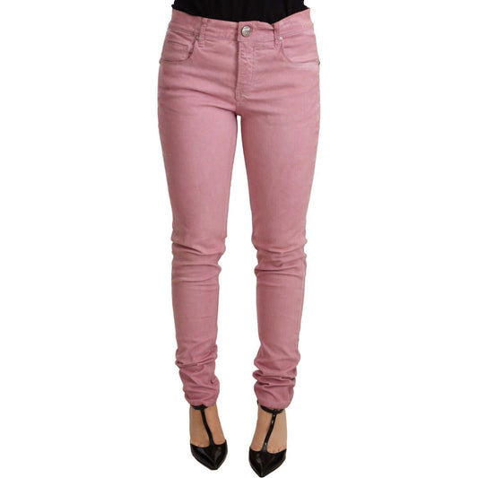 Acht Pink Cotton Slim Fit Women Denim Skinny Pants Jeans & Pants