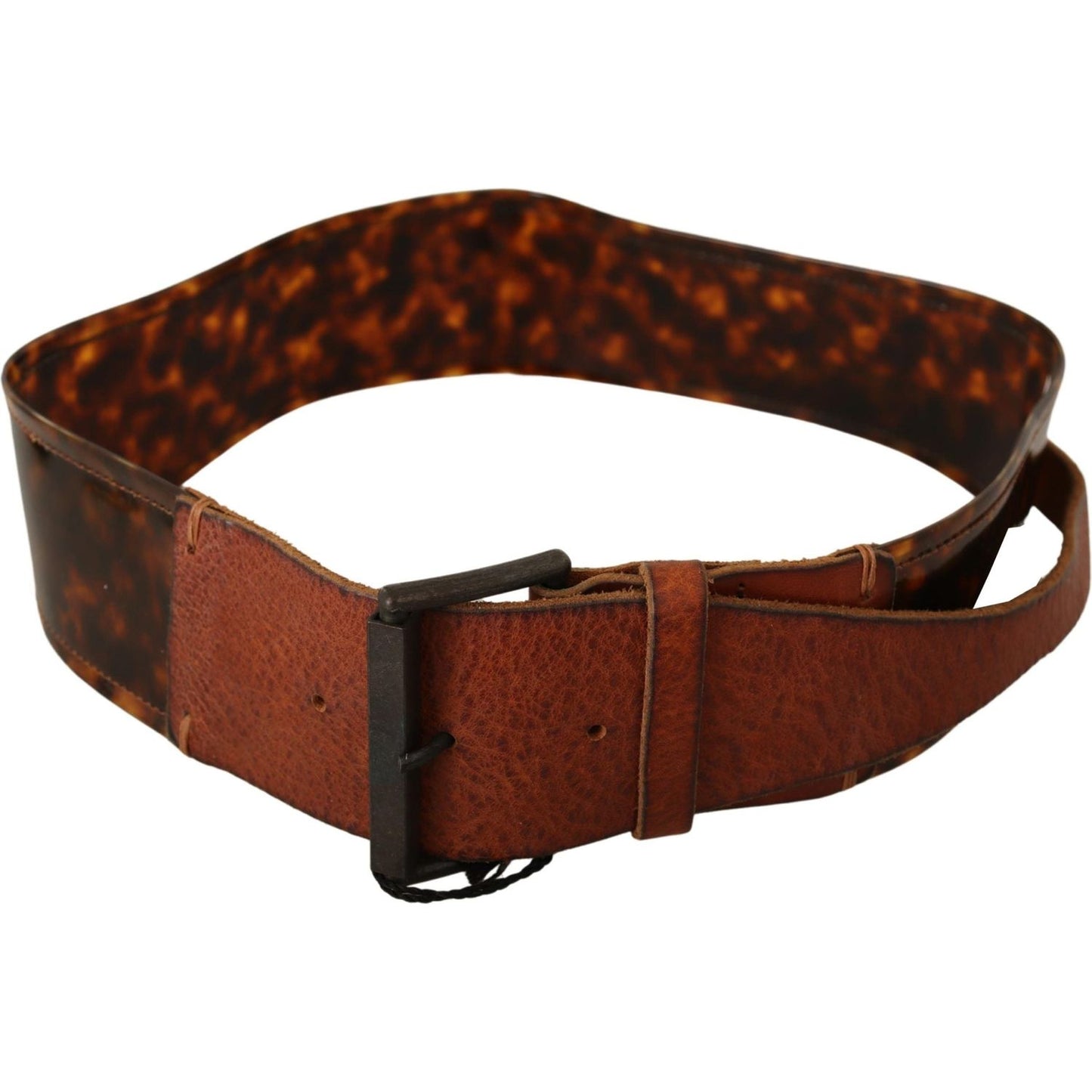 Ermanno Scervino Dark Brown Leather Buckle Waist Belt