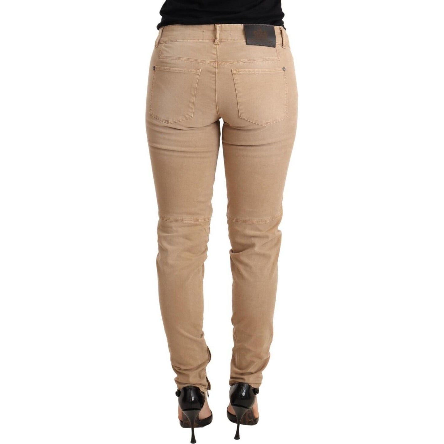 Ermanno Scervino Chic Low Waist Skinny Cotton Trousers Jeans & Pants Ermanno Scervino