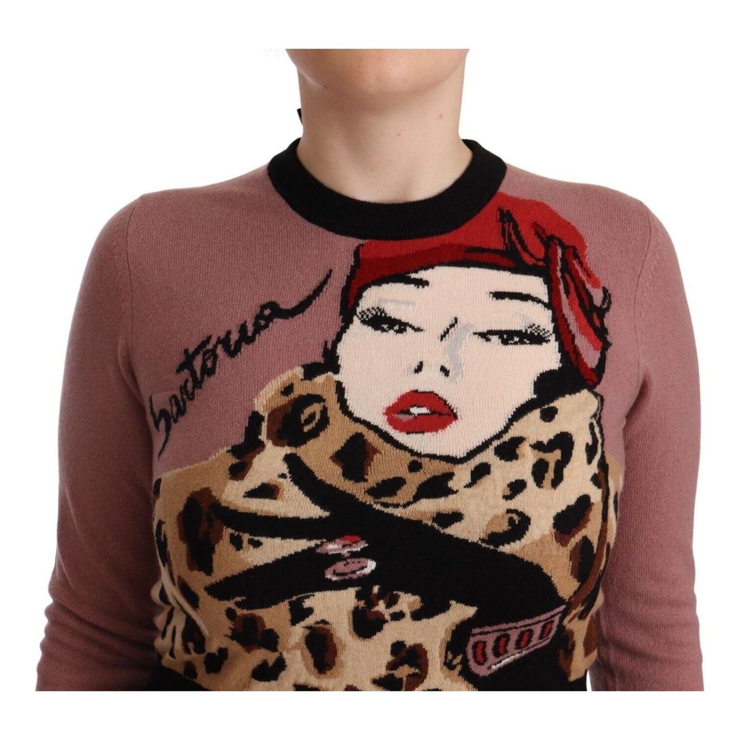 Dolce & Gabbana Elegant Pink Cashmere Crewneck Sweater WOMAN SWEATERS Dolce & Gabbana