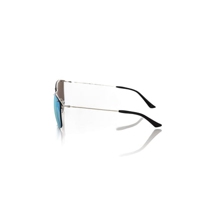 Frankie Morello Silver Metallic Men Sunglasses