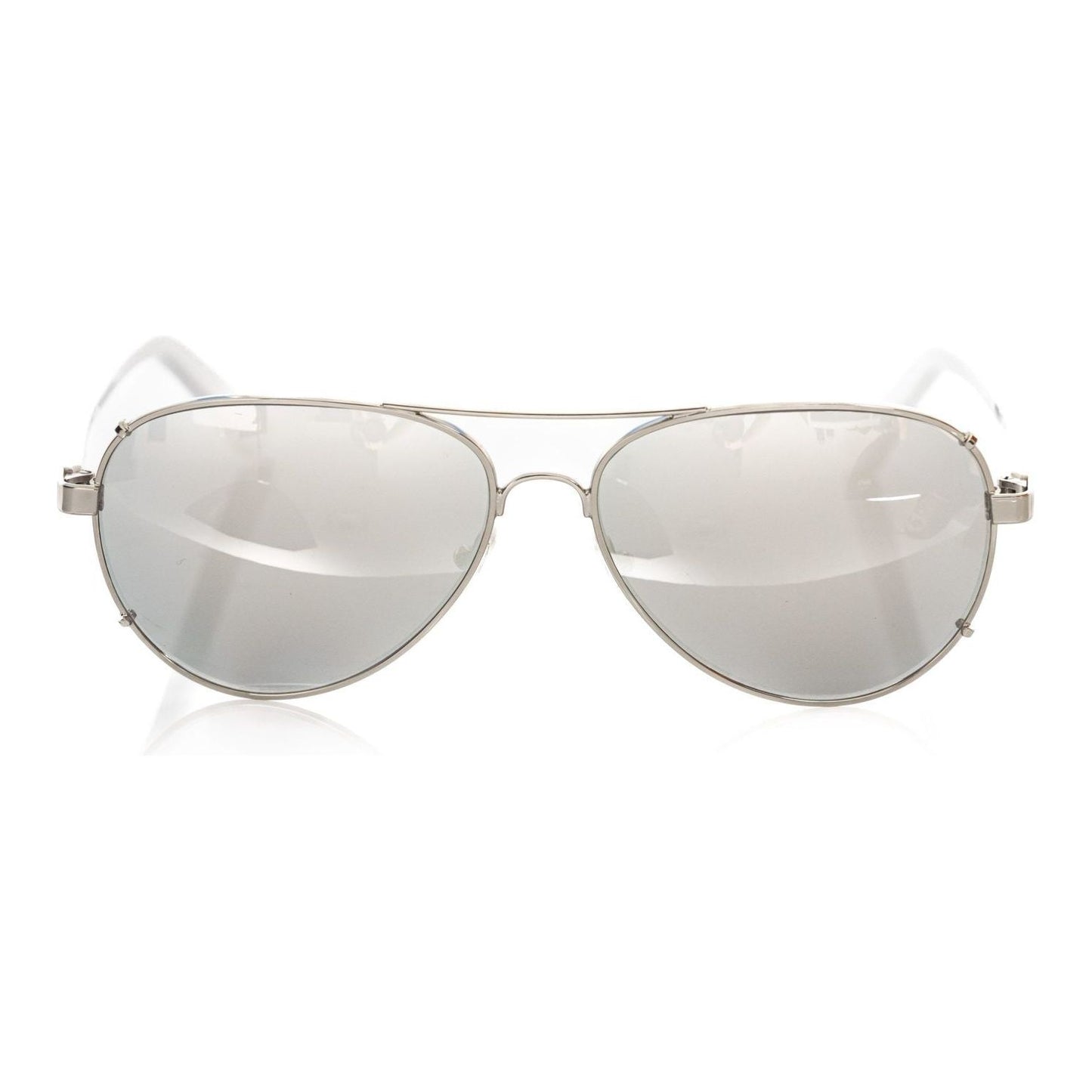 Frankie Morello Silver Metallic Fiber Men's Sunglass