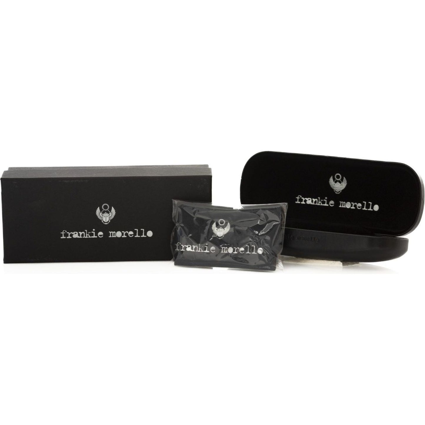 Frankie Morello Black Metallic Men's Sunglass Shield