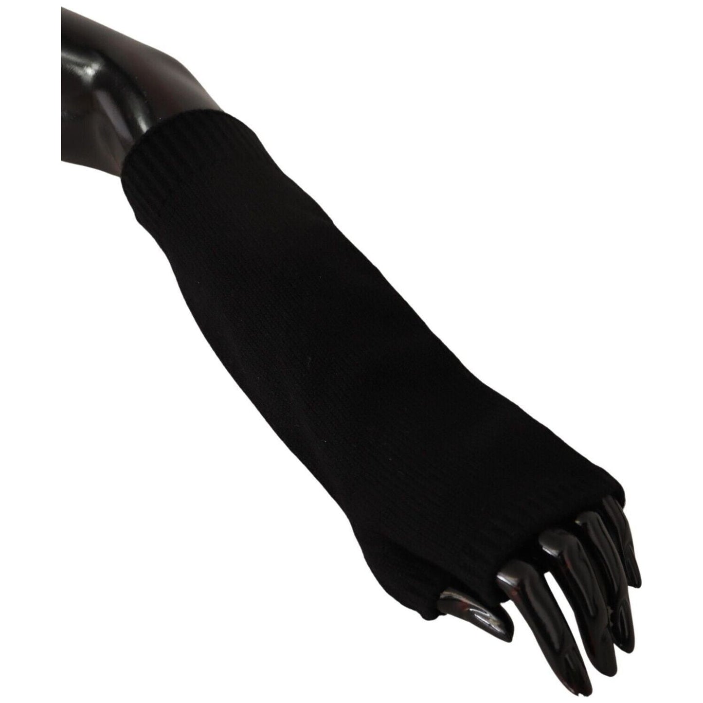 Dolce & Gabbana Elegant Black Cashmere Fingerless Gloves Dolce & Gabbana