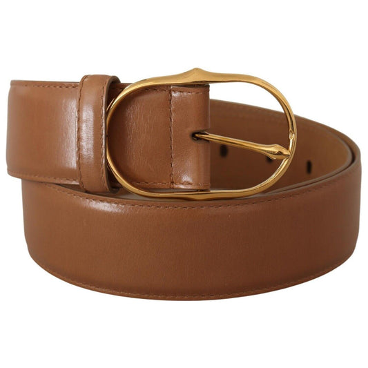 Dolce & Gabbana Elegant Gold Buckle Leather Belt Dolce & Gabbana