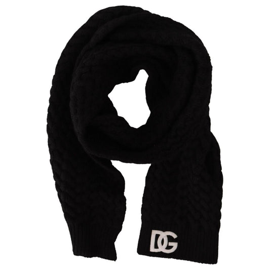 Elegant Black Cashmere Scarf