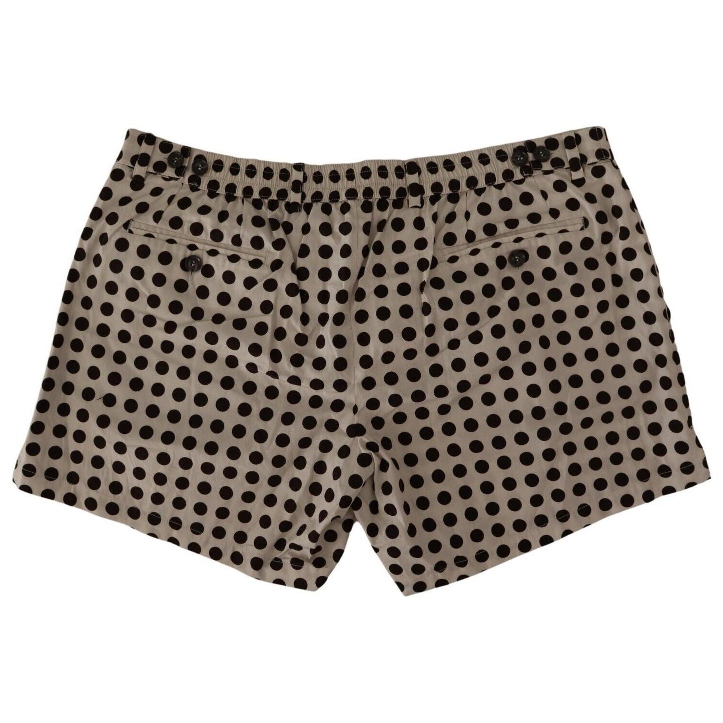 Dolce & Gabbana Black White Polka Dots Cotton Linen Shorts Dolce & Gabbana