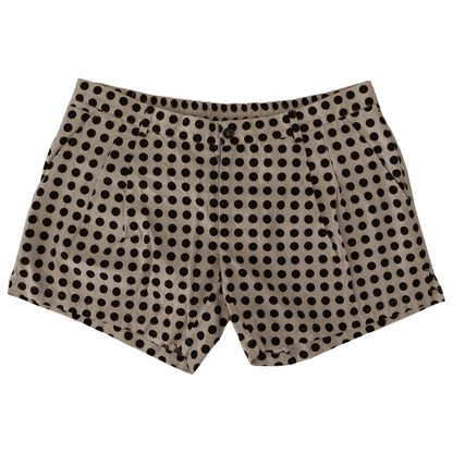 Dolce & Gabbana Black White Polka Dots Cotton Linen Shorts Dolce & Gabbana