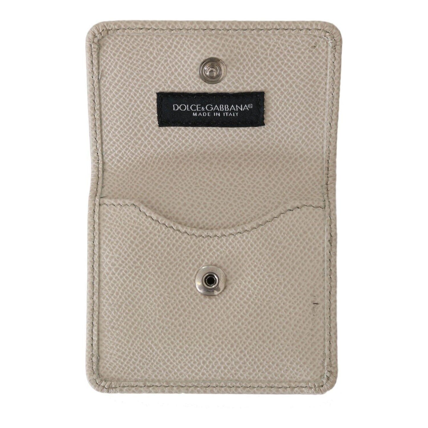 Dolce & Gabbana White Dauphine Leather Holder Pocket Wallet Condom Case Dolce & Gabbana