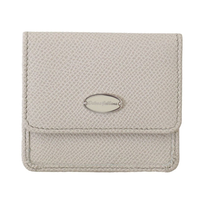 Dolce & Gabbana White Dauphine Leather Holder Pocket Wallet Condom Case Dolce & Gabbana