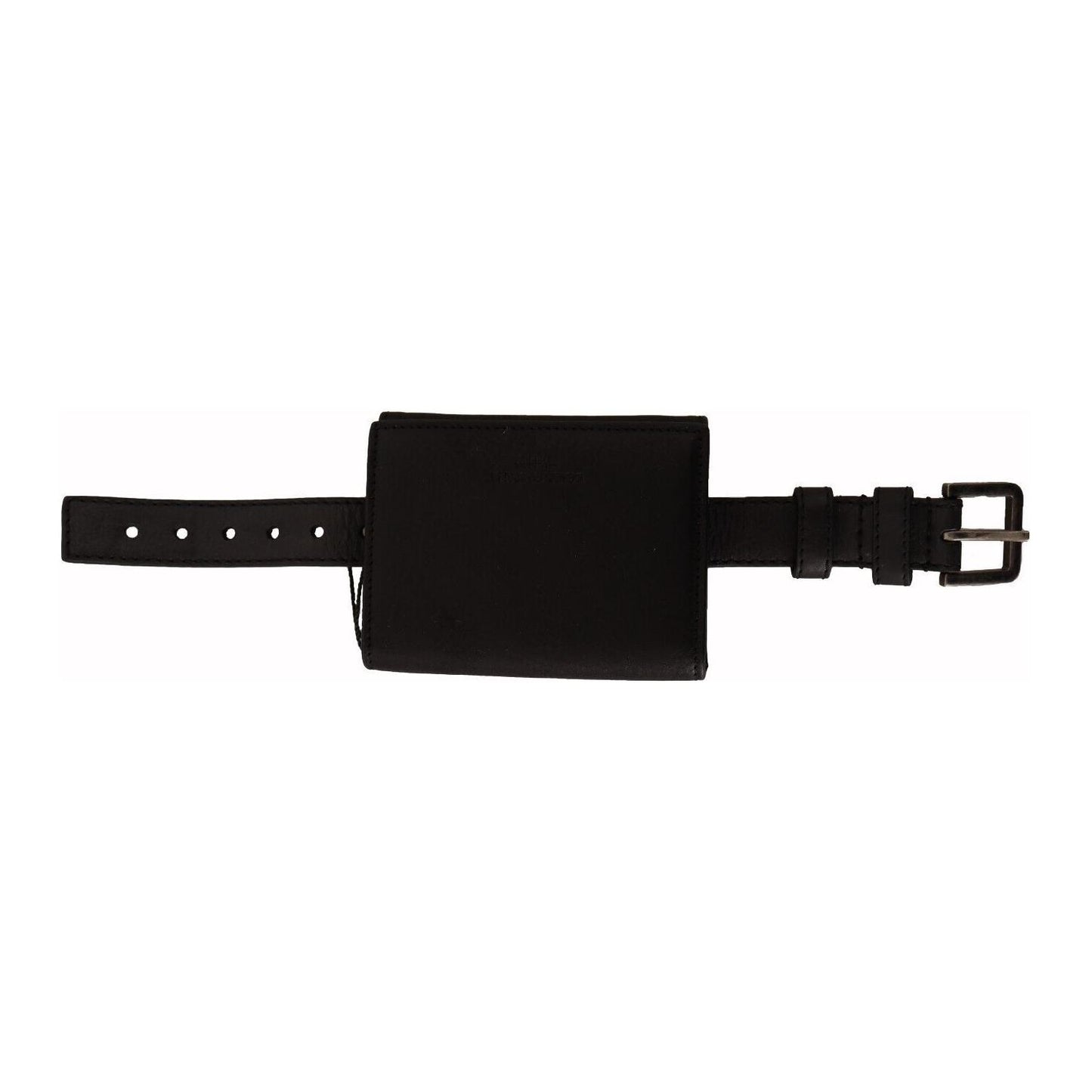 Dolce & Gabbana Black Leather Trifold Purse Belt Strap Multi Kit Wallet Dolce & Gabbana