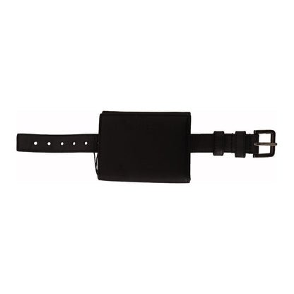 Dolce & Gabbana Black Leather Trifold Purse Belt Strap Multi Kit Wallet Dolce & Gabbana