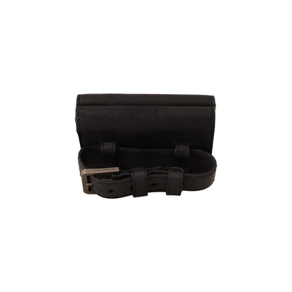 Dolce & Gabbana Black Leather Trifold Purse Belt Strap Multi Kit Wallet Dolce & Gabbana