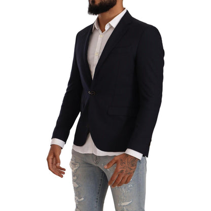 Domenico Tagliente Black Single Breasted One Button Suit Jacket Domenico Tagliente