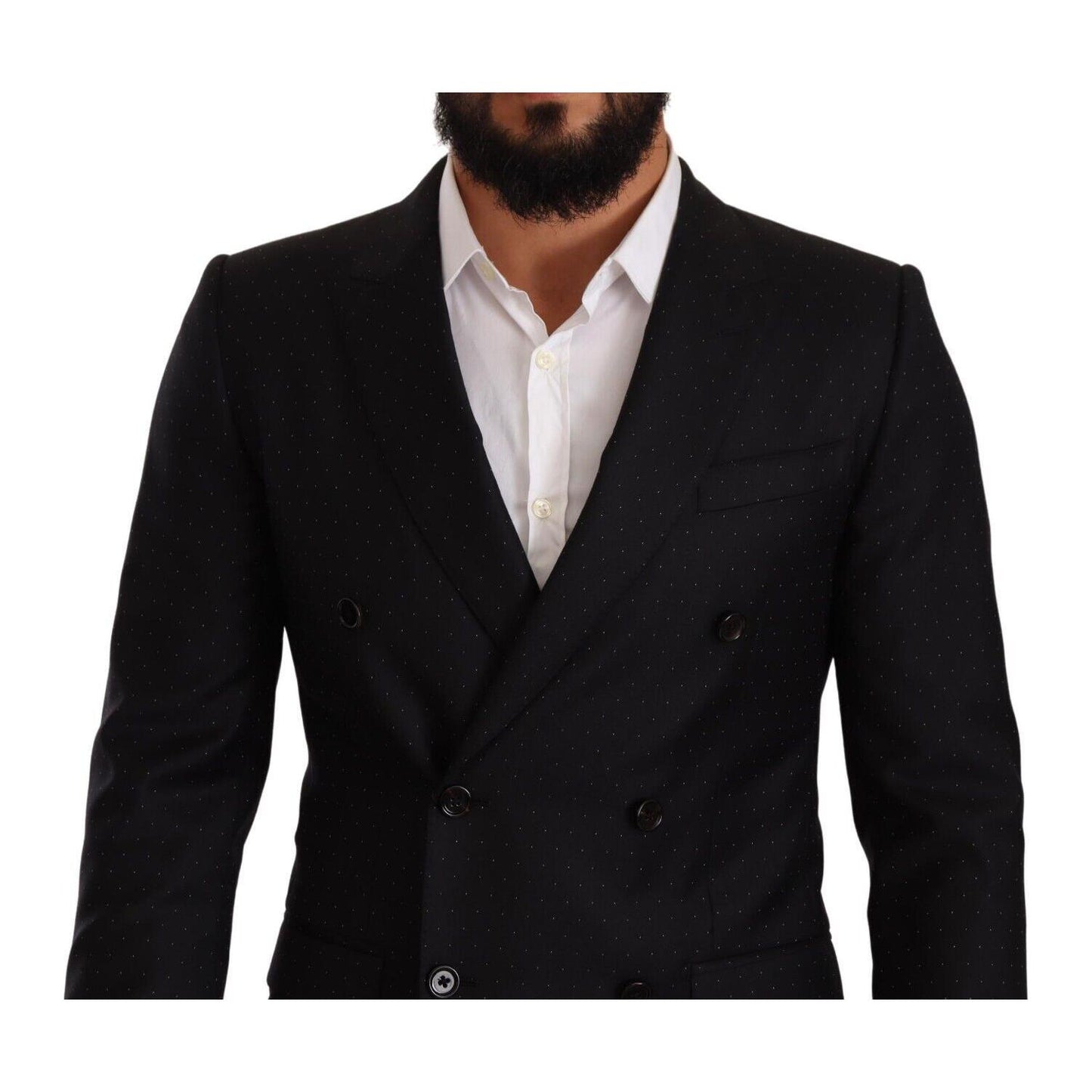 Dolce & Gabbana Elegant Black Dotted Formal Blazer Dolce & Gabbana