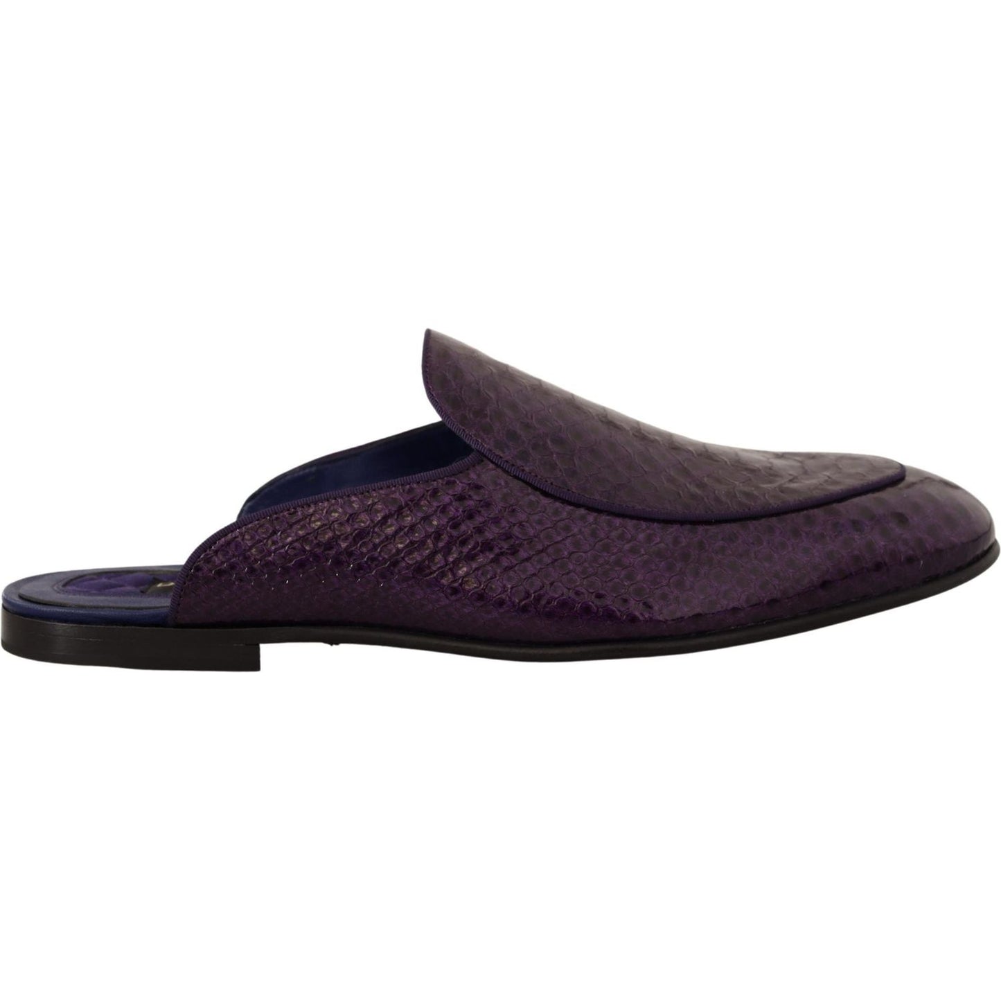 Dolce & Gabbana Purple Exotic Leather Flats Slides Shoes Dolce & Gabbana
