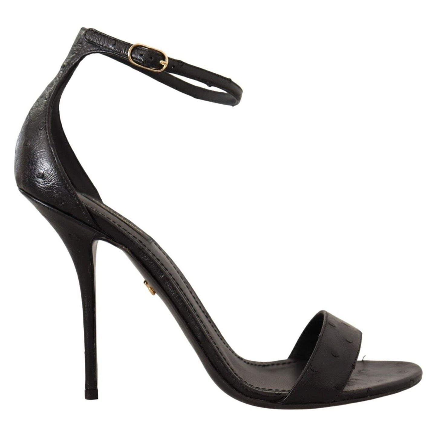 Dolce & Gabbana Elegant Ostrich Leather Ankle Strap Heels Dolce & Gabbana