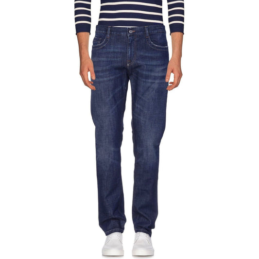 Bikkembergs Blue Cotton Men Jean Bikkembergs