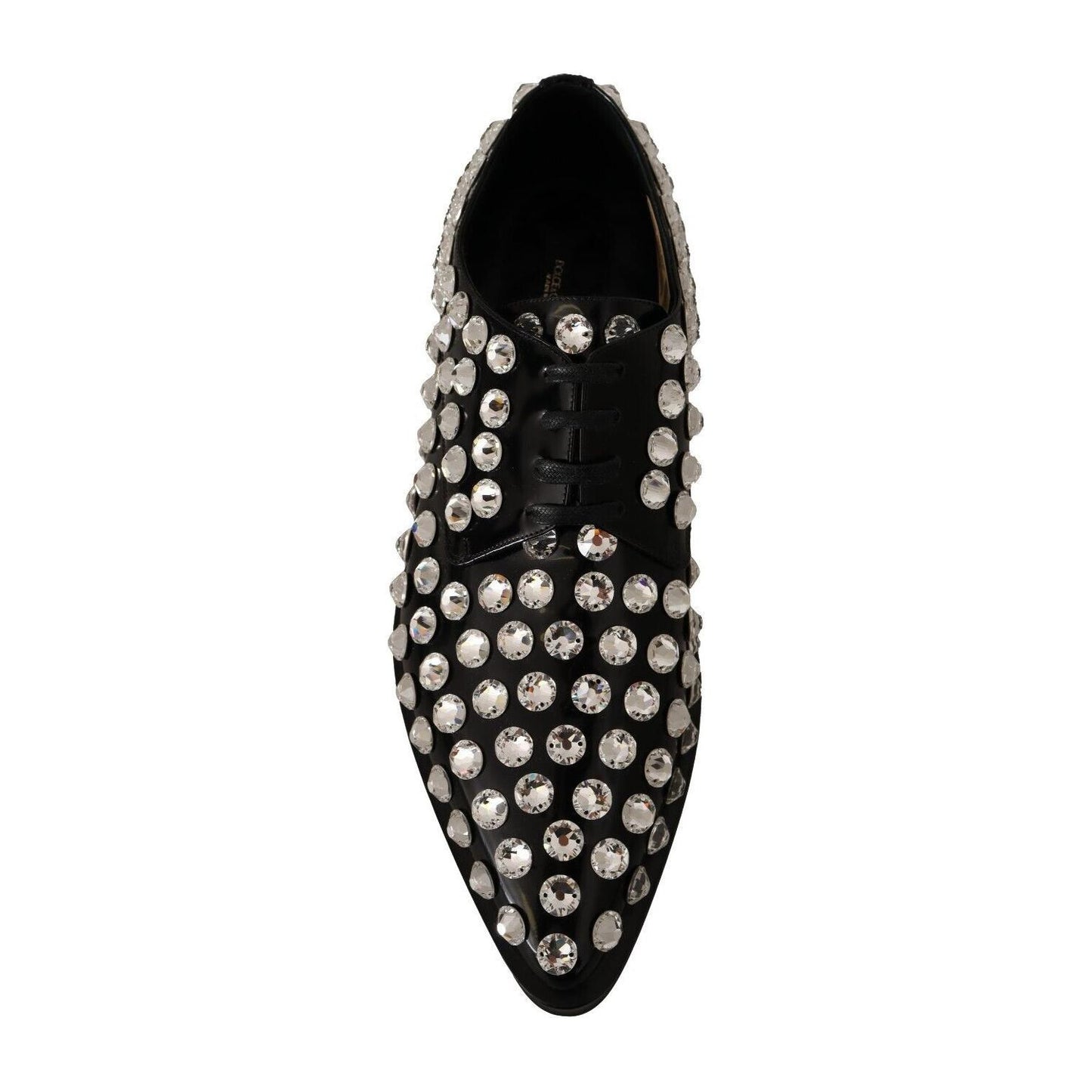 Dolce & Gabbana Crystal-Embellished Leather Formal Flats Dolce & Gabbana