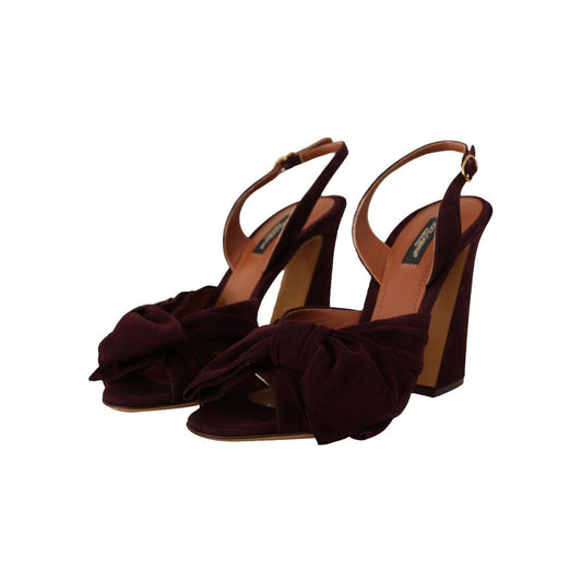 Dolce & Gabbana Elegant Purple Suede Heels Sandals Dolce & Gabbana