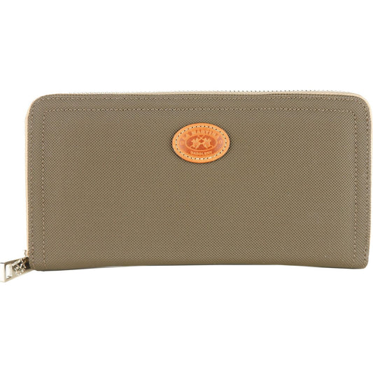 La Martina "Green PVC Women Wallet with Calfskin Accents" La Martina