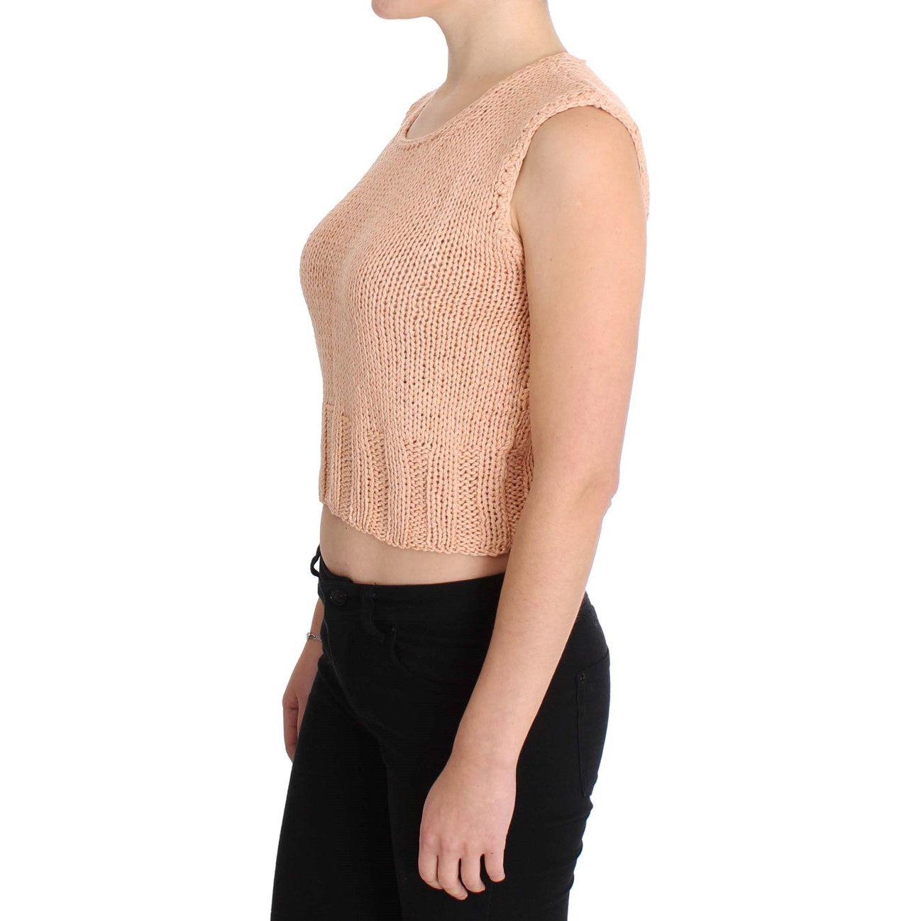 PINK MEMORIES Elegant Pink Knitted Sleeveless Vest Sweater PINK MEMORIES