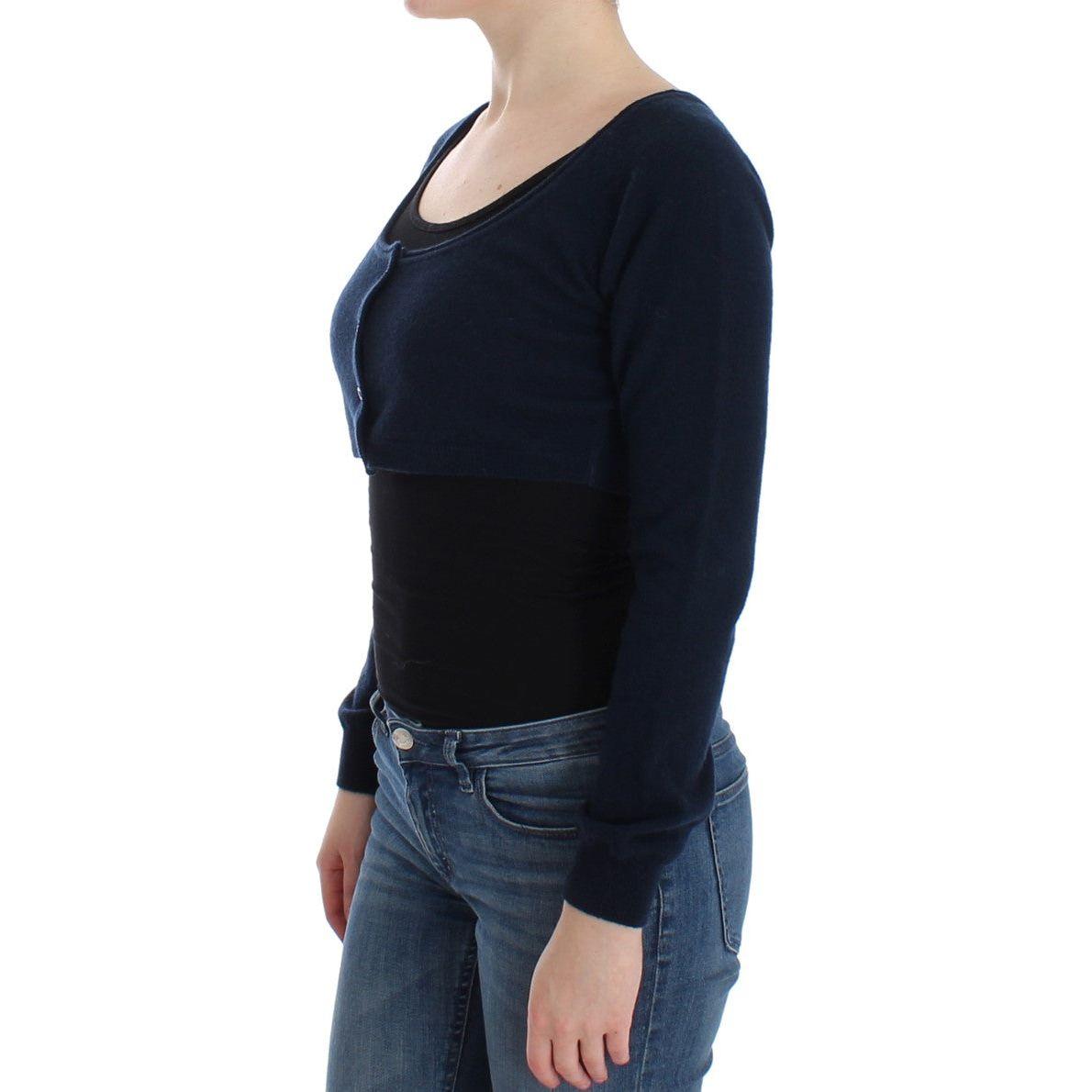 Ermanno Scervino Chic Cashmere-Blend Cropped Sweater in Blue Ermanno Scervino