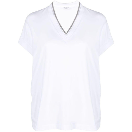 Brunello Cucinelli T-shirts and Polos White Topwear Brunello Cucinelli