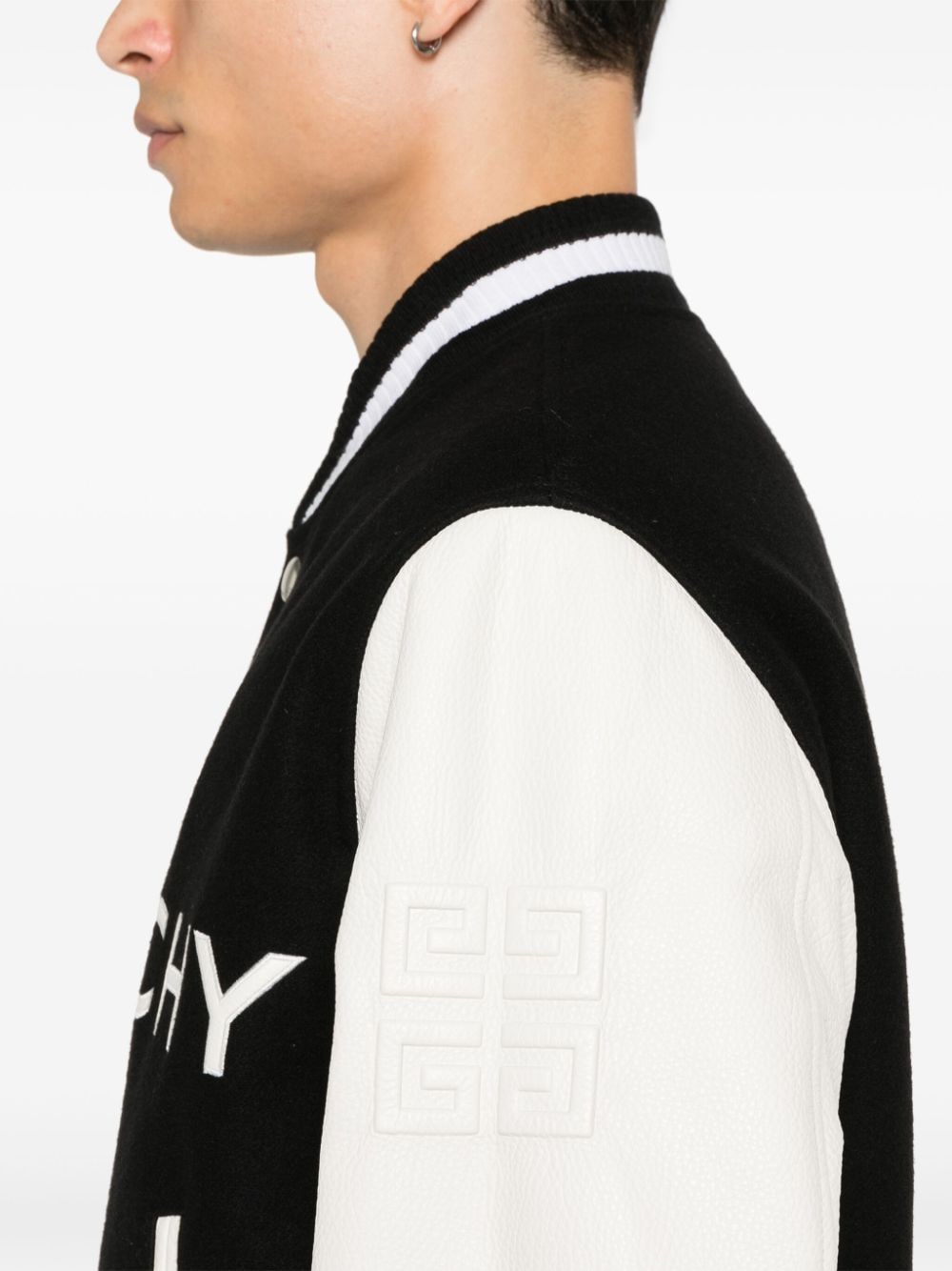 Givenchy varsity jacket logo print Black & White Jackets Givenchy