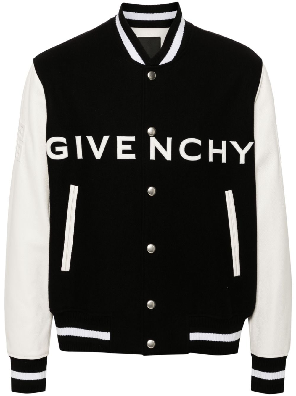 Givenchy varsity jacket logo print Black & White Jackets Givenchy