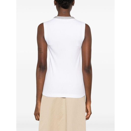 Brunello Cucinelli Top White Topwear Brunello Cucinelli