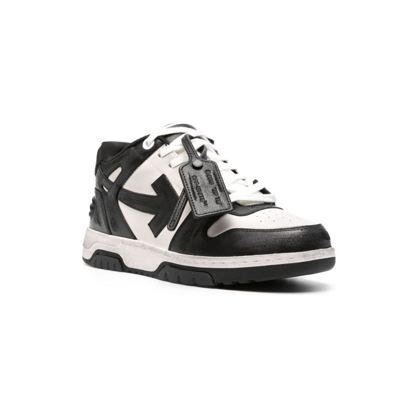 Off-White Men Leather Sneakers Black-White Sneakers Off White