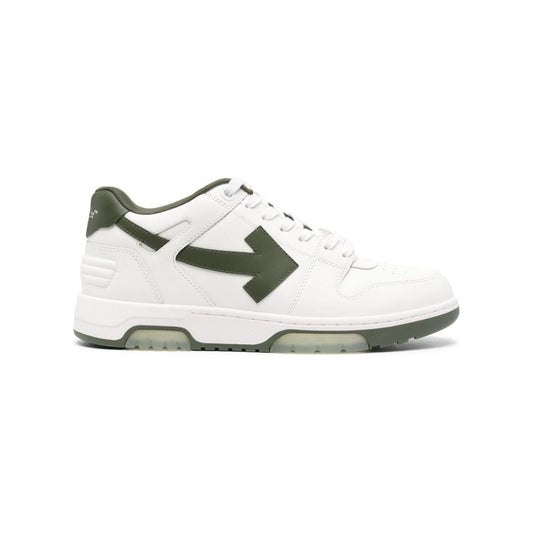 Off-White Leather MenSneakers Green-White Sneakers Off White