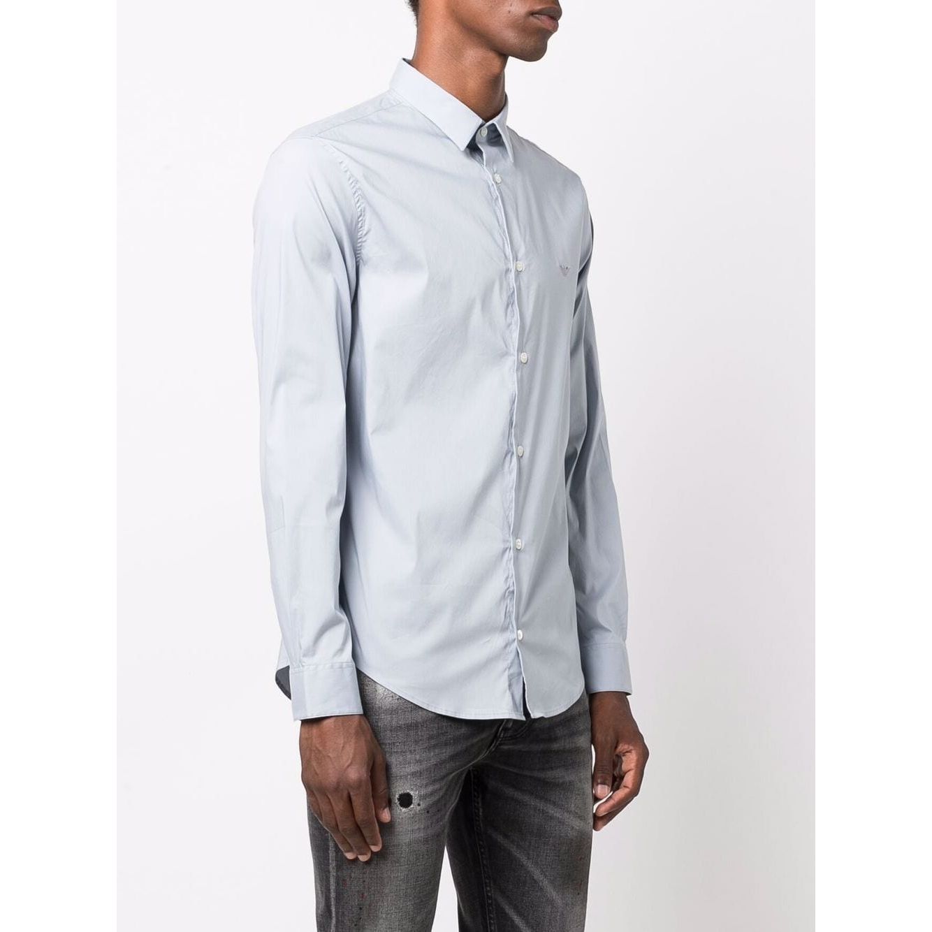 Emporio Armani Shirts Clear Blue