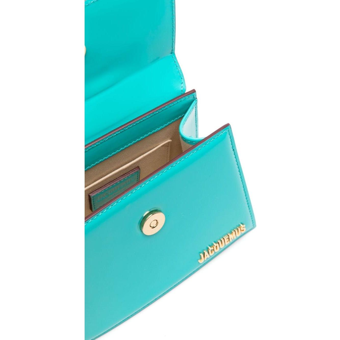 JACQUEMUS turquoise blue-green calf leather Bag Handbag JACQUEMUS