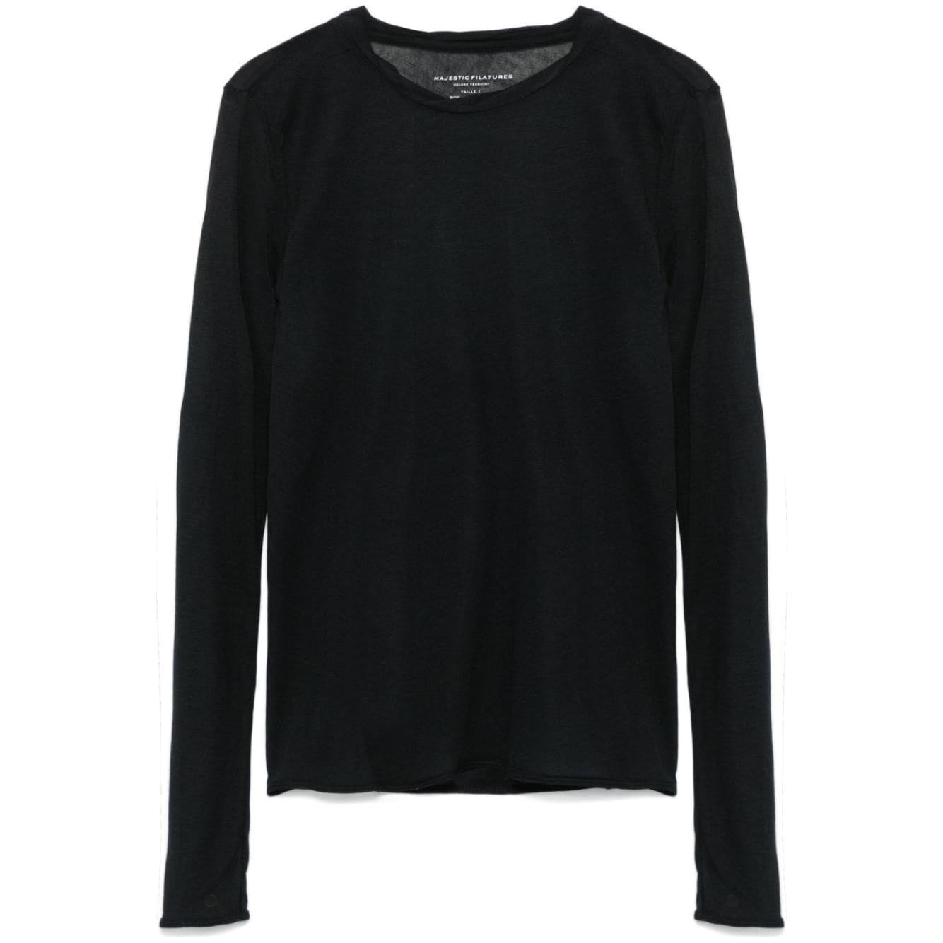 Majestic Sweaters Black Topwear Majestic