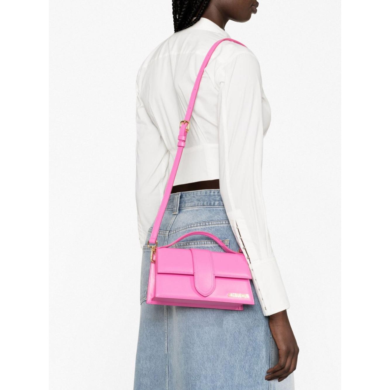 JACQUEMUS fluorescent pink calf leather Bag Handbag JACQUEMUS