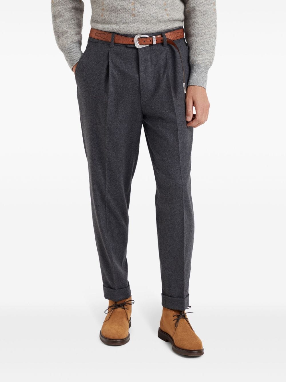 Brunello Cucinelli Trousers Grey Trousers Brunello Cucinelli