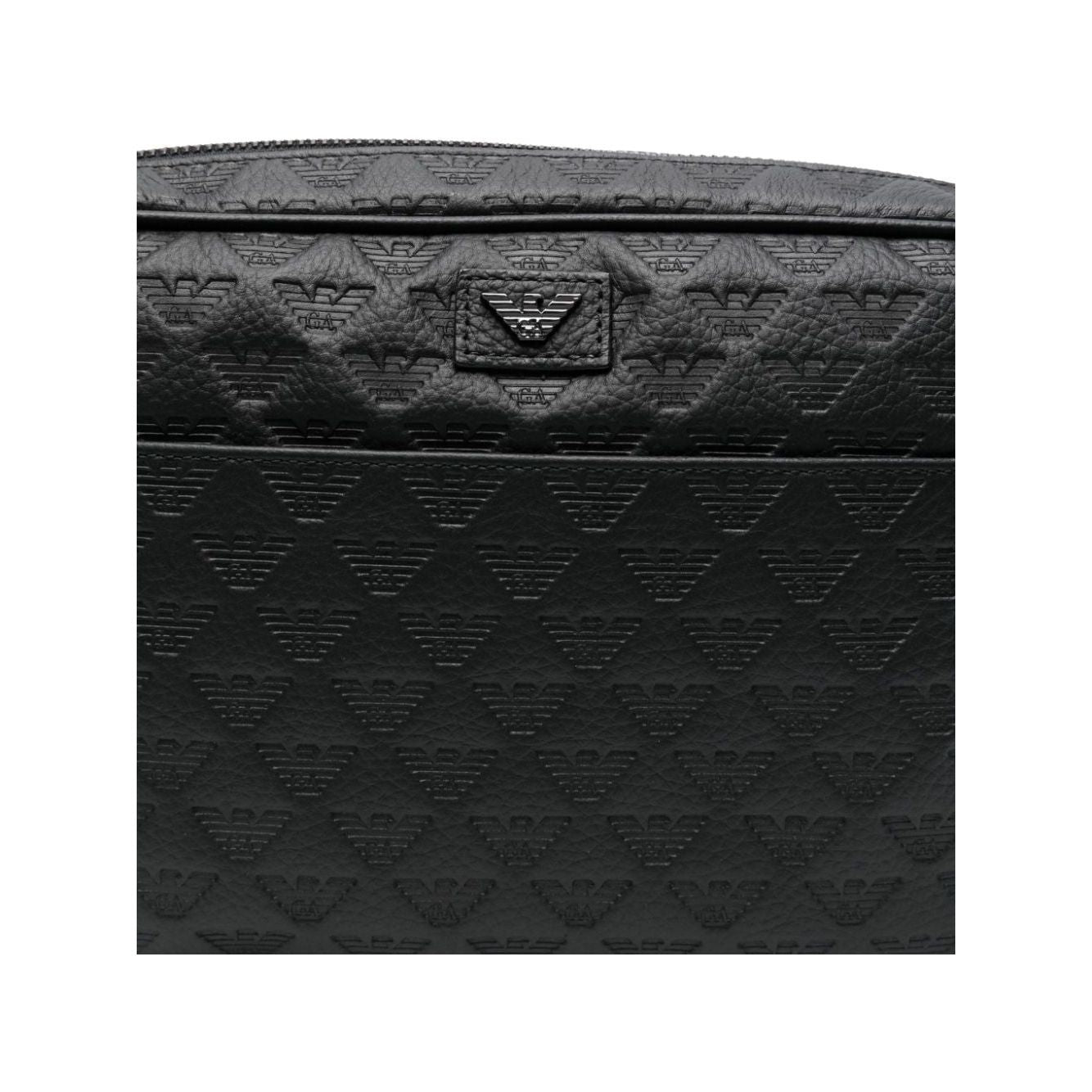 Emporio Armani black faux leather grained Bag Shoulder Emporio Armani