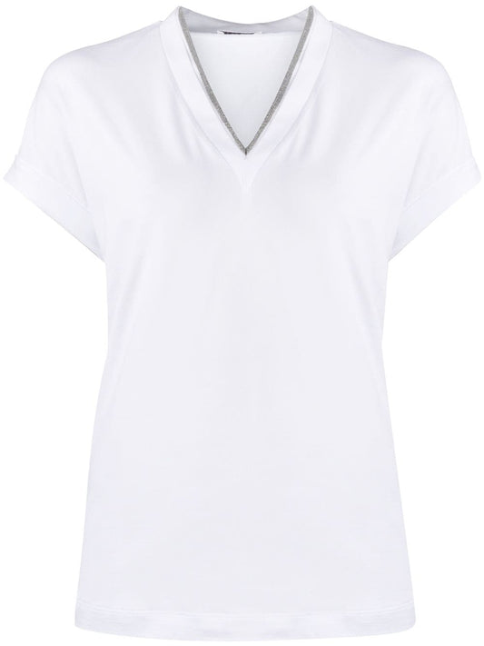 Brunello Cucinelli T-shirts and Polos White Topwear Brunello Cucinelli