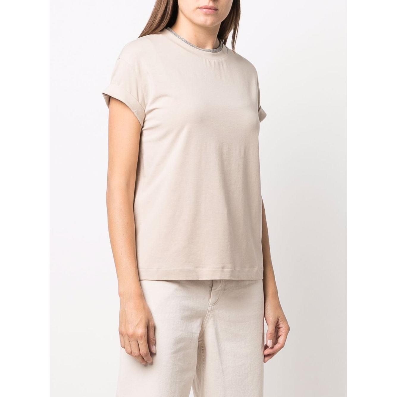 Brunello Cucinelli T-shirts and Polos Beige Topwear Brunello Cucinelli