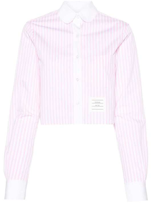 Thom Browne Striped Crop Shirt Shirts Thom Browne