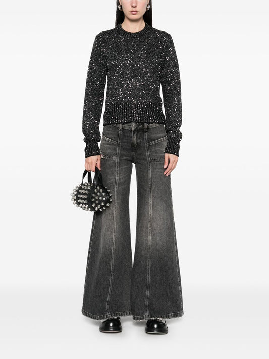 Golden Goose wool blend cropped sweater with all-over sequins Topwear Golden Goose