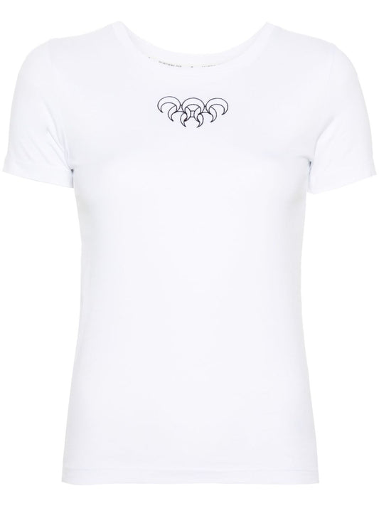 Marine Serre T-shirt with Crescent Moon embroidery