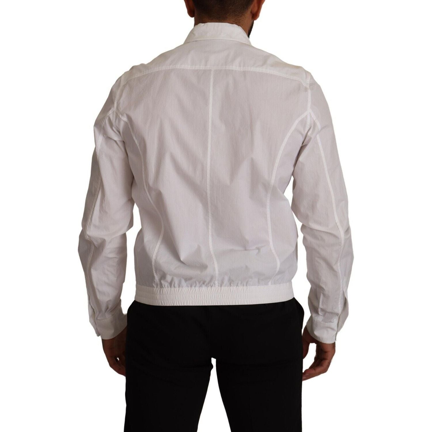 Dolce & Gabbana White Cotton Button Down Men Collared Shirt
